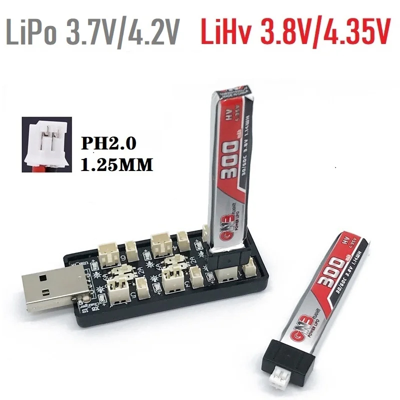 Drone Battery Balance Charger - 6CH USB 1S LiPo/LiHv 3,7 V/4,2