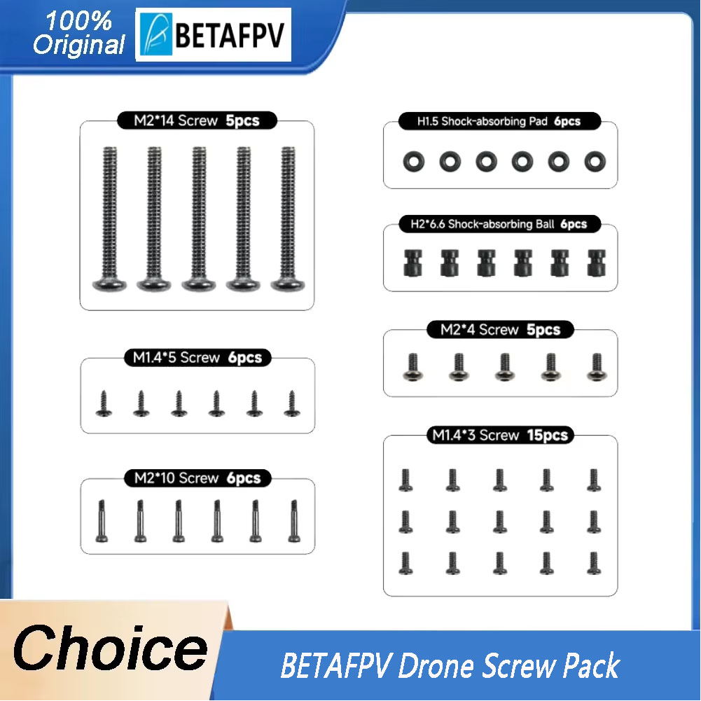 Drone Battery Bag - Offizielle BETAFPV-Ersatzteile, Vollschrauben-Sortiment-Kit für Hauptmodelle Pavo20