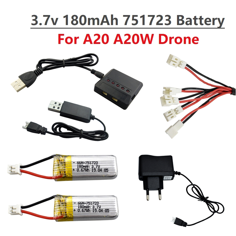 Drone Battery Li-Ion - Original 3,7V 180mAh Lipo-Akku und Ladegerät