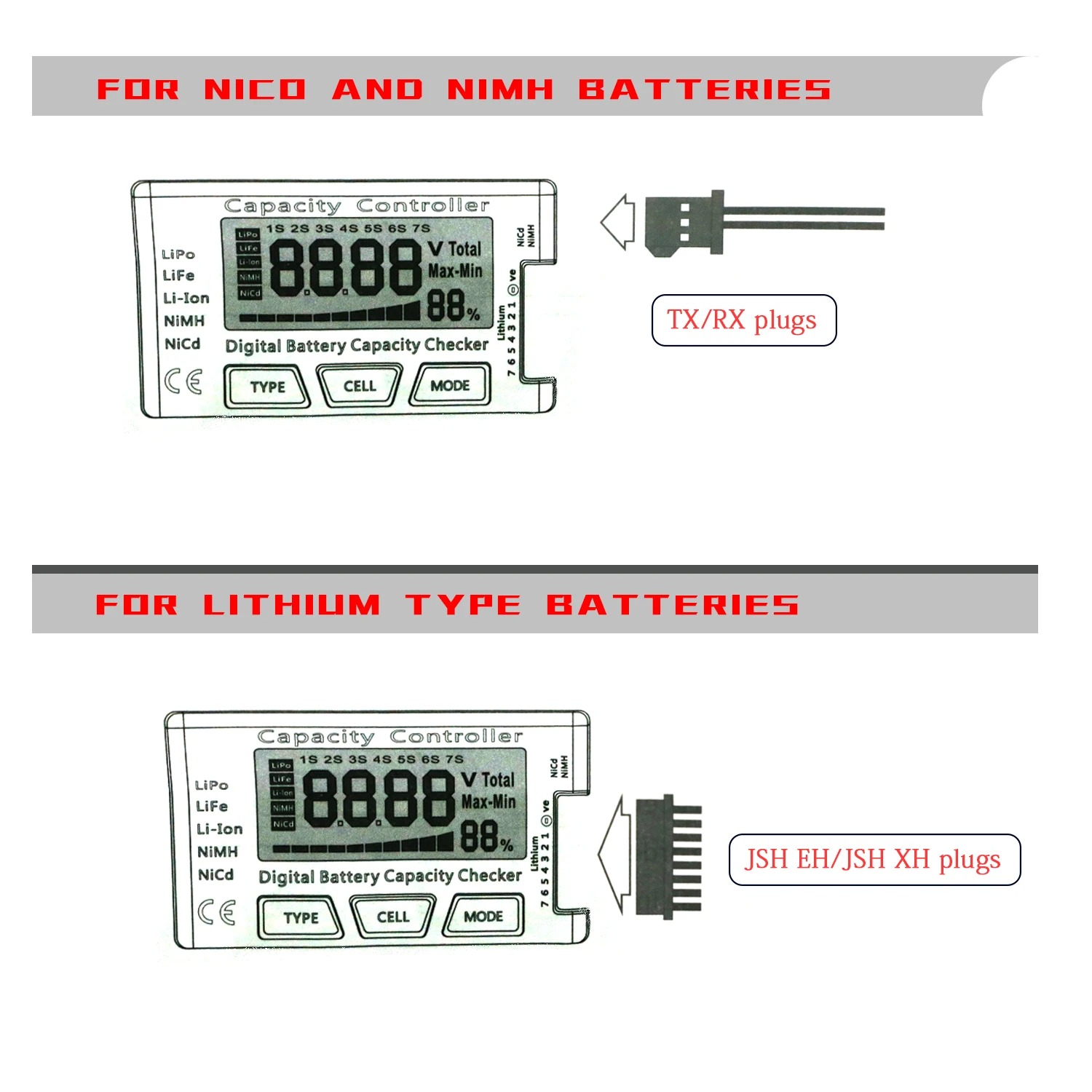 Drone Battery Alarm - RC Cellmeter 7 Digitaler Batteriekapazitätsprüfer Controller