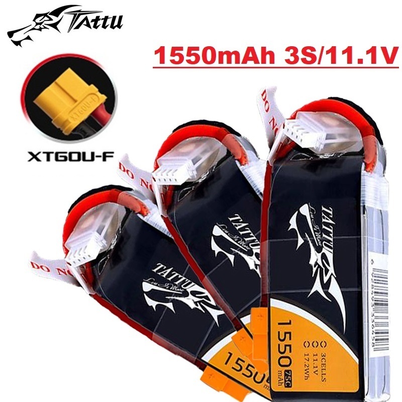 Drone Battery 3S - Tattu 3s 11,1 v 1550mah 75c