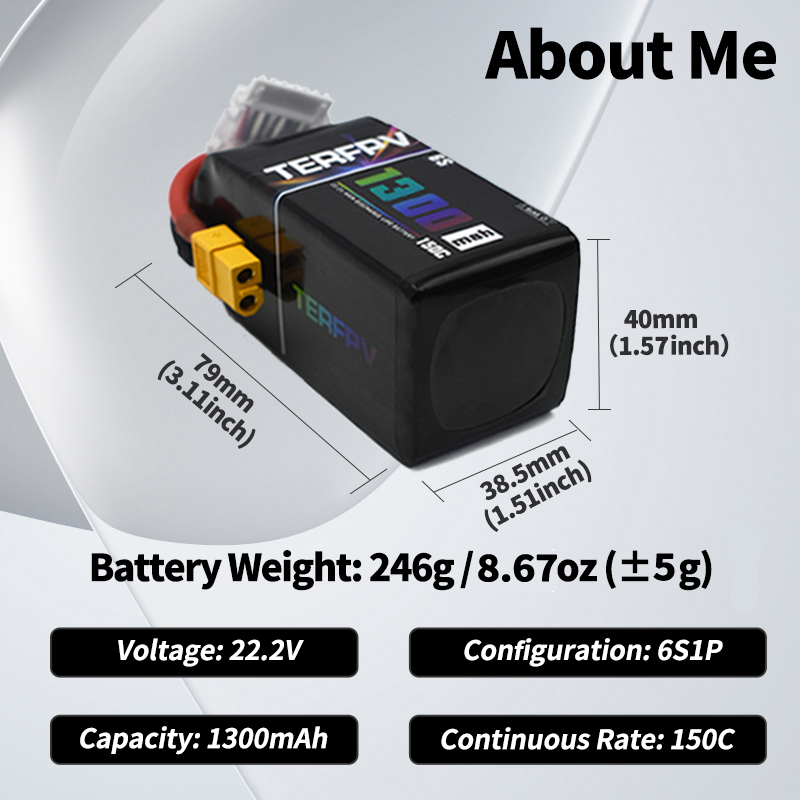 TERFPV Lipo-Akku 6S 22,2V 1300 – Drone Battery Plate Bewertung und Preis