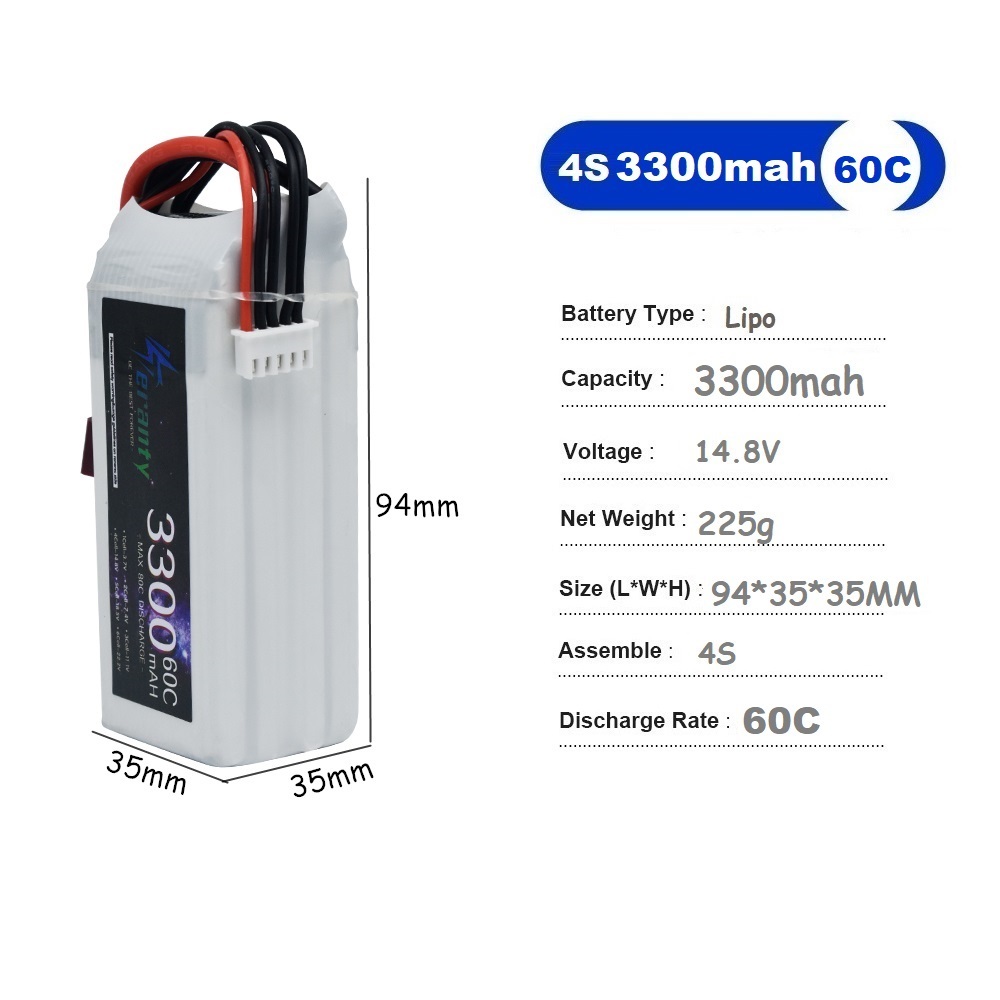 LiPo Akku 4S 3300mAh 60C 14,8V – Drone Battery 4S Bewertung und Preis