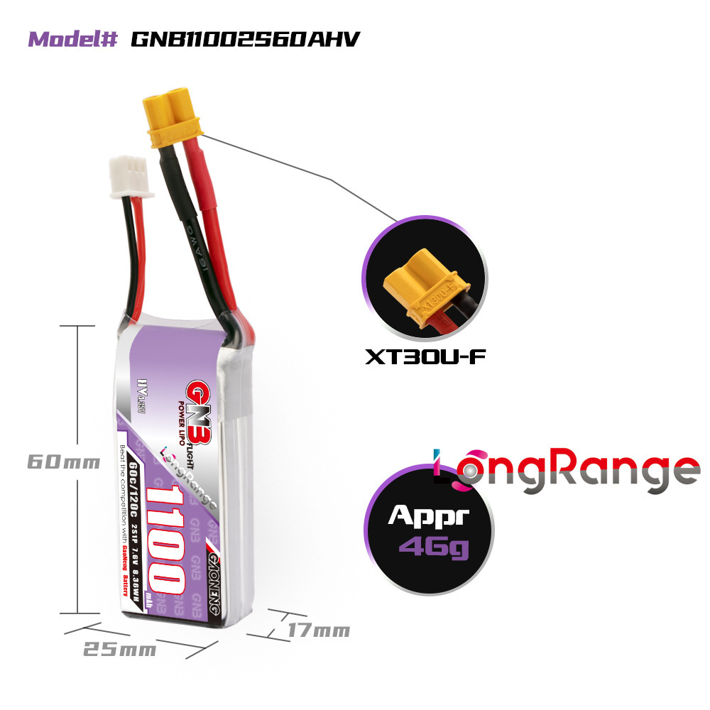 GNB 1100 mAh 2S 3S 4S 6S 60C/1 – Drone Battery 3S Bewertung und Preis