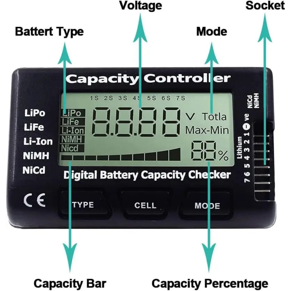 Handgehaltener Akku-Kapazitäts – Drone Battery Voltage Checker Bewertung und Preis