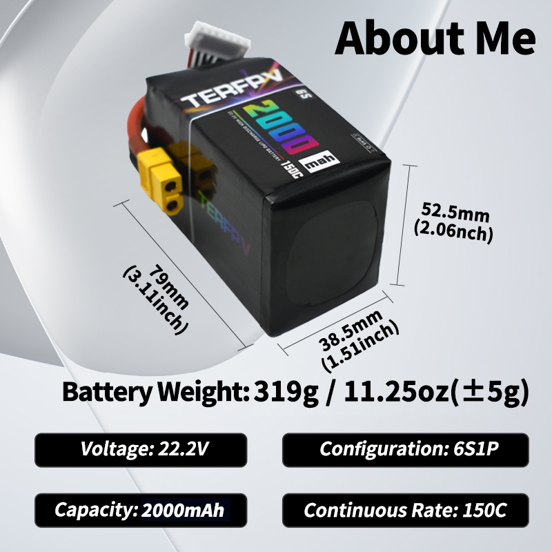 TERFPV 6S 22,2V 2000mAh 150C/3 – Drone Battery Plate Bewertung und Preis