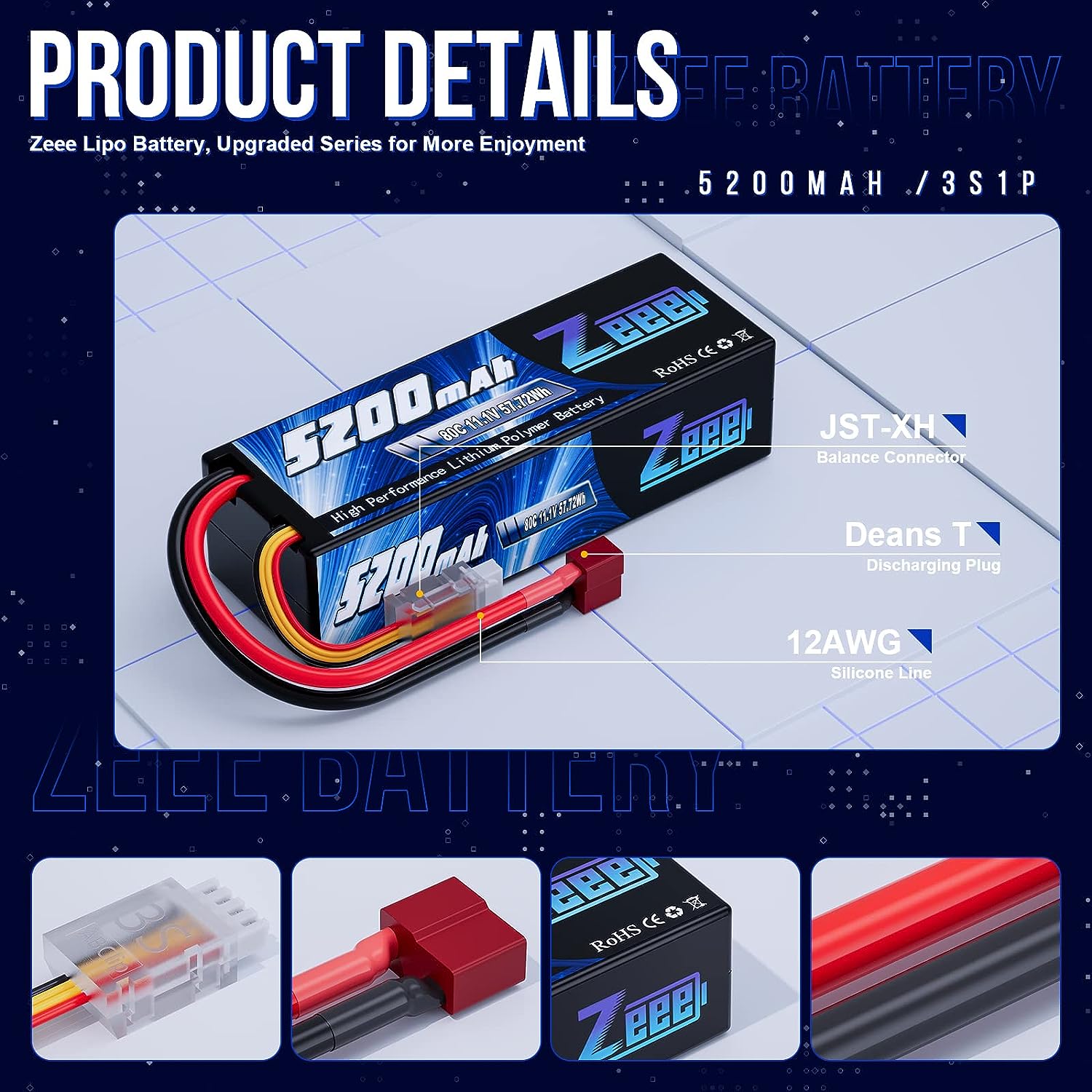 1/2 stücke Zeee 3S 5200 mAh Li – Drone Battery 3S Bewertung und Preis